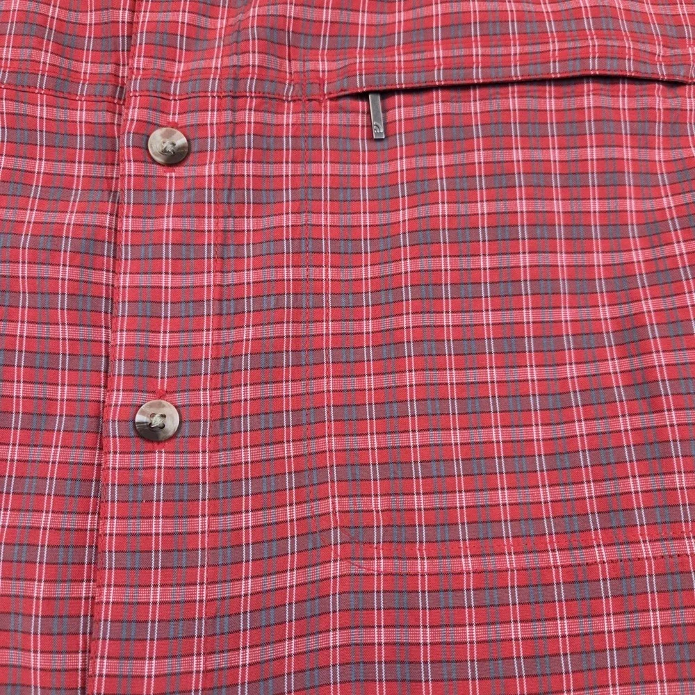 The North Face Red Plaid‎ Short Sleeve Shirt Men's XL Button Up Active Outdoors